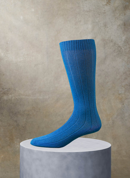 75% Cashmere Rib Sock in Forest Olive main image 1