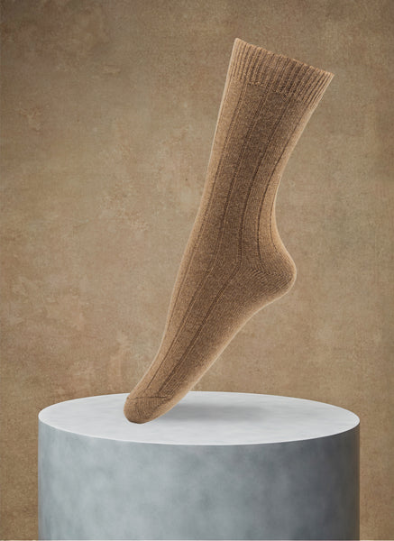 75% Cashmere Rib Sock in Purple main image 1