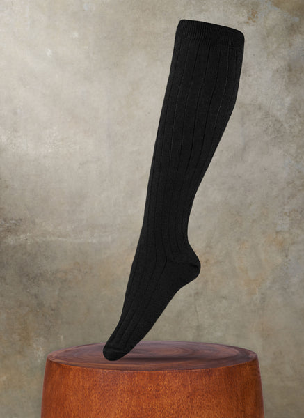 Women's Ribbed Short 75% Cashmere Sock in Black main image 1