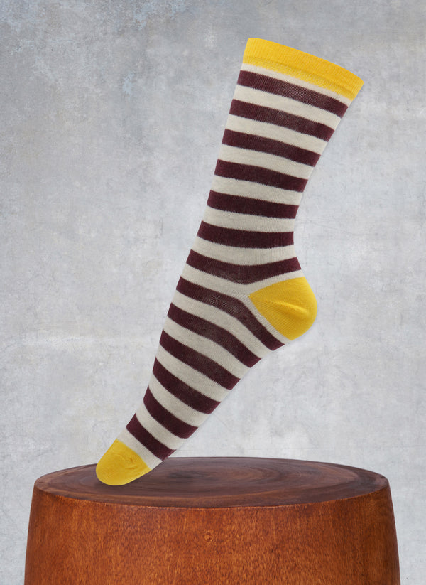 Stripe Sock in Burgundy