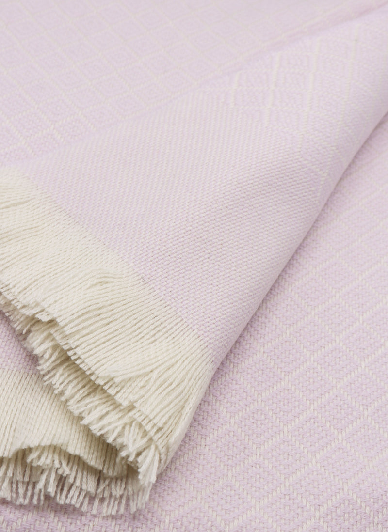 100% Cashmere Prato Throw with Fringe in Light Pink Folded