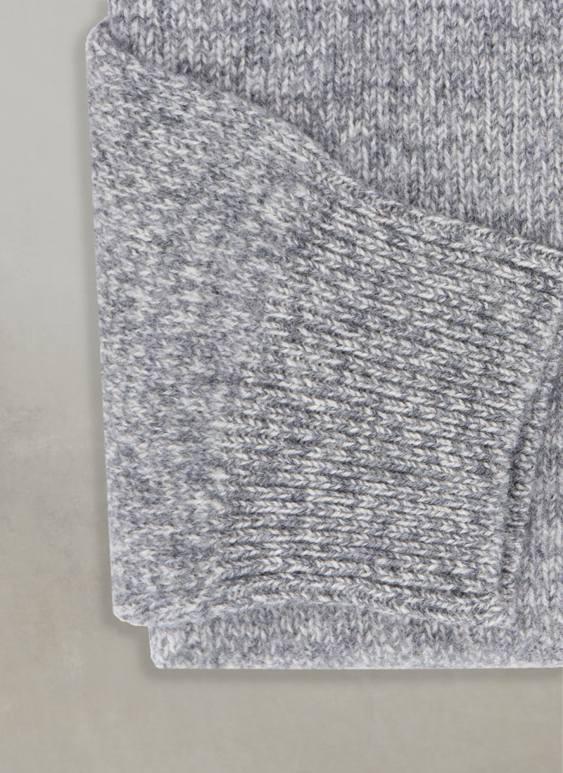 ribbed cuff detail image of our melange quarter zip merino wool sweater