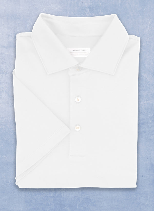 Supima® Cotton Short Sleeve Polo Shirt in White