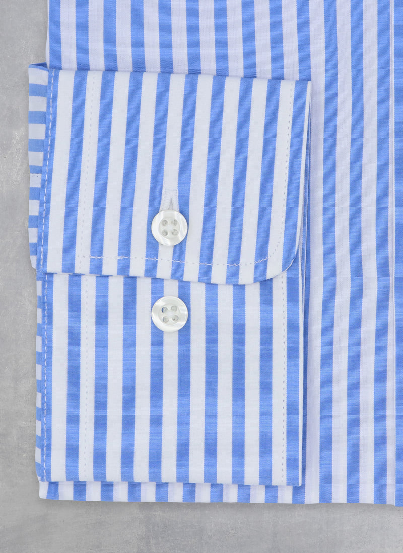 William Fullest Fit Shirt in Light Blue Stripe cuff detail