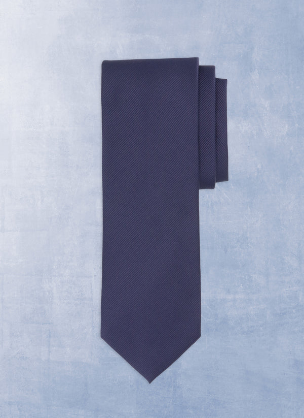 Men's hand-made Italian Silk Tie in Navy Reps