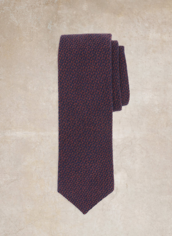 Men's hand-made Italian Wool Tie in Burgundy
