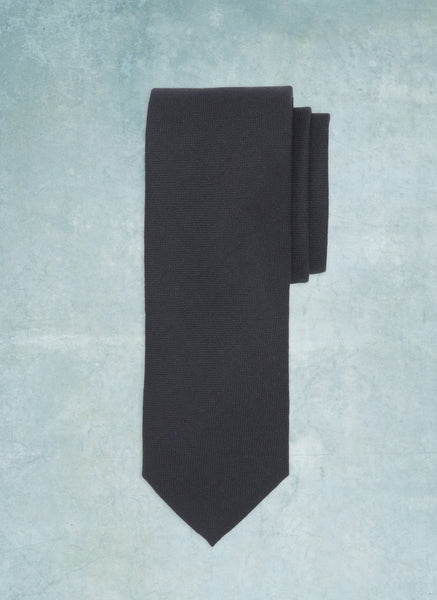 Ozie Black Silk Knit Tie - 2.36 Inch Wide, 55.9 Inch Long, 100% Silk Men's Tie