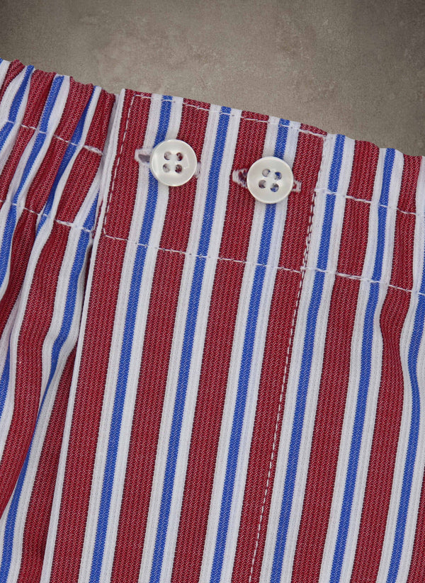 Boxer Short in Multi Red, White and Blue Stripe