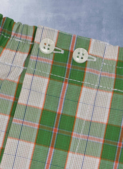 Boxer Short in Green and Orange Plaid