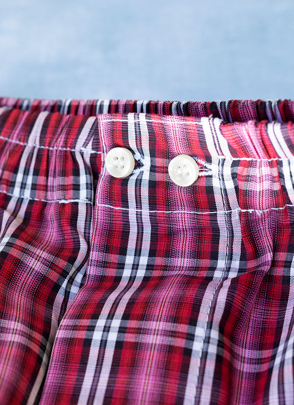 Boxer Short in Red and Pink Plaid
