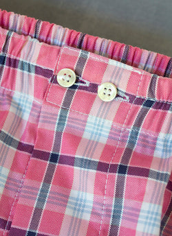 Boxer Short in Pink and Black Plaid