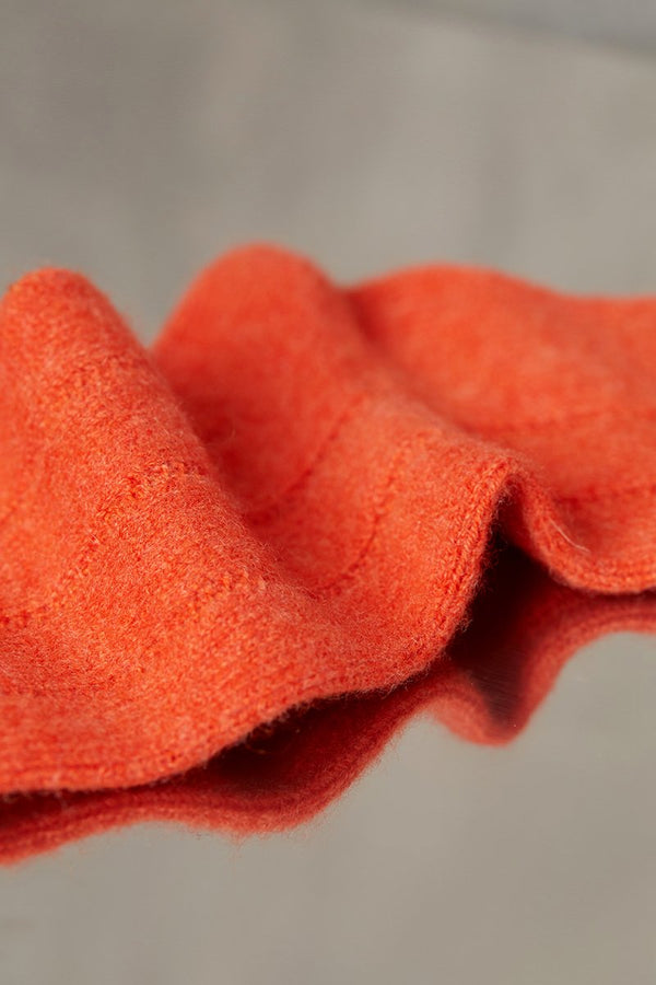 orange detailed cashmere rib sock