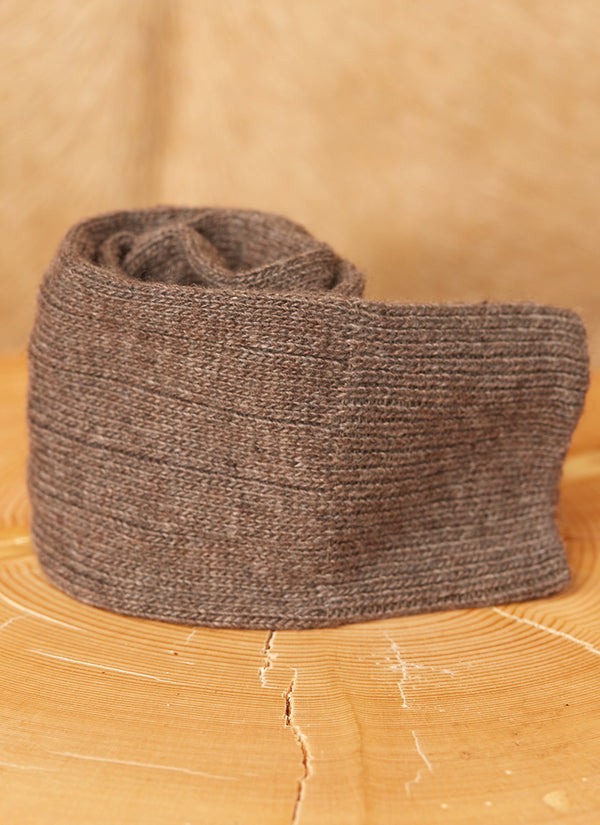 rolled taupe cashmere rib sock