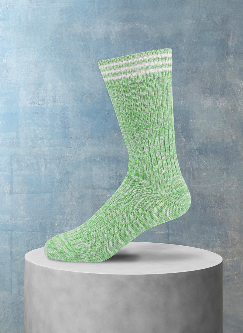 Thick Rib Cotton Sock in Green