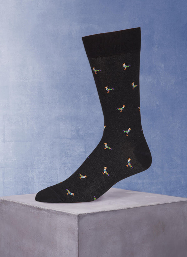 Roosters Sock in Black
