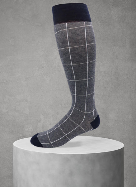 Paisley Mille Righe Cotton Sock in Grey main image 1