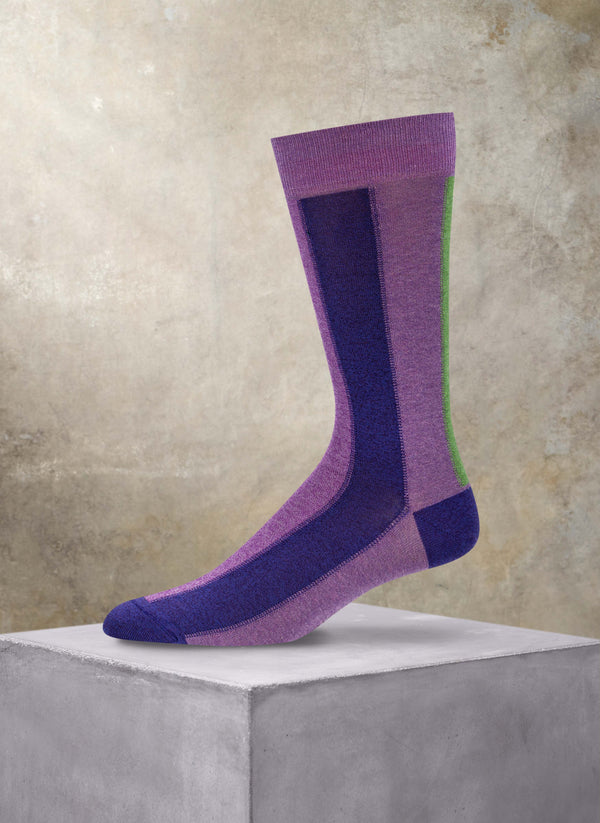 Donegal Rugby Cotton Sock in Purple, light purple and green