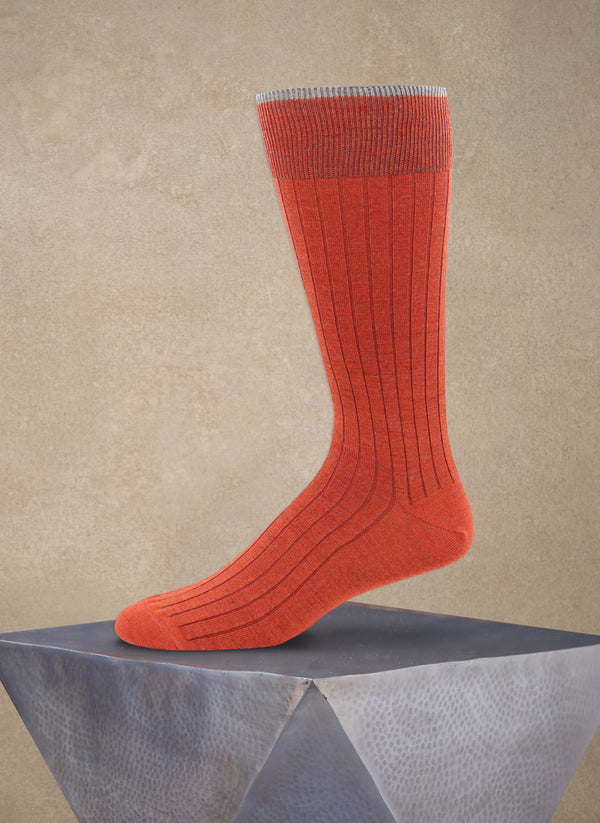Softest Solid Merino Sock in Rust Orange
