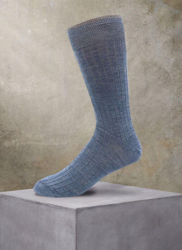 Softest Solid Merino Sock in Denim Heather