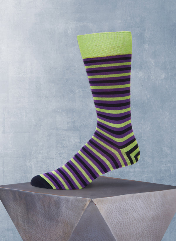 Duo Stripe Sock in Lime