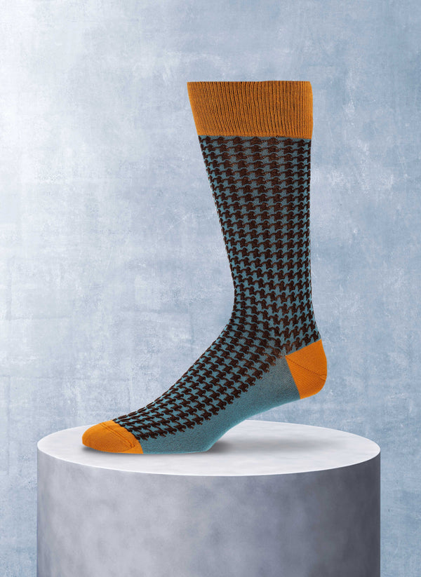 Houndstooth Sock in Gold 