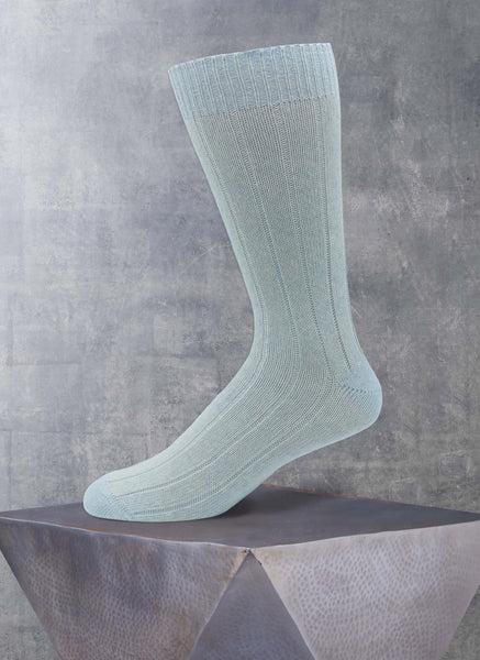 75% Cashmere Rib Sock in Dark Turquoise main image 1