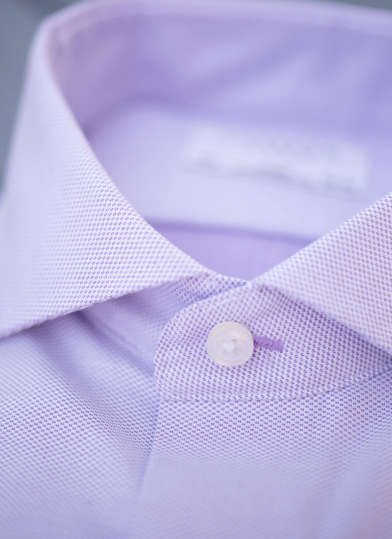 Collar of Liam in Purple Texture Shirt