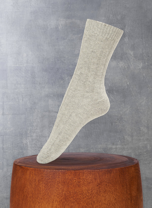 Women's 75% Cashmere Sock in Light Grey