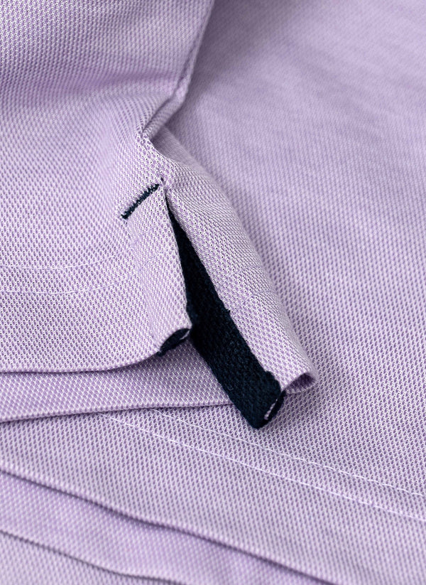 Polo Shirt with Band Collar in Lavender