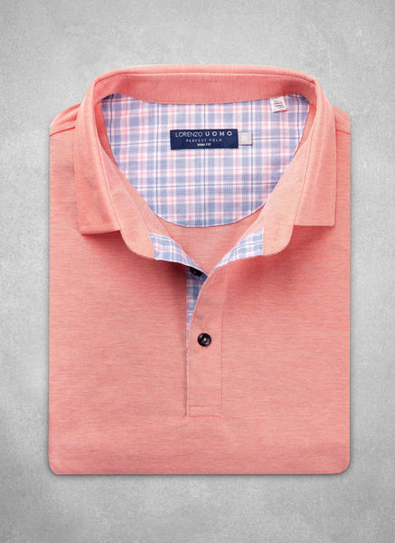 Lorenzo Uomo Solid Polo in Coral at Nordstrom, Size Large