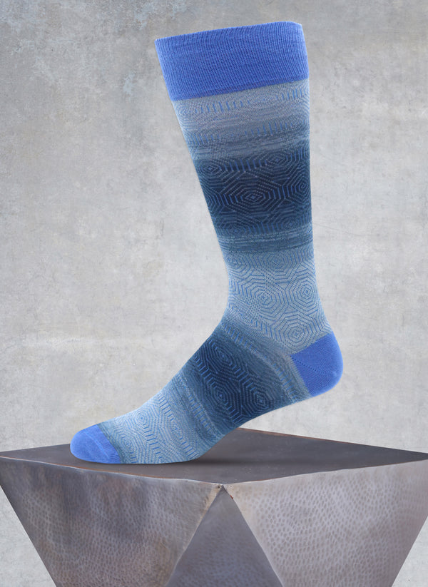 Spacedyed Hexagon Sock in Royal Blue
