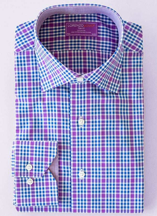 Maxwell in Blue and Purple Gingham Shirt