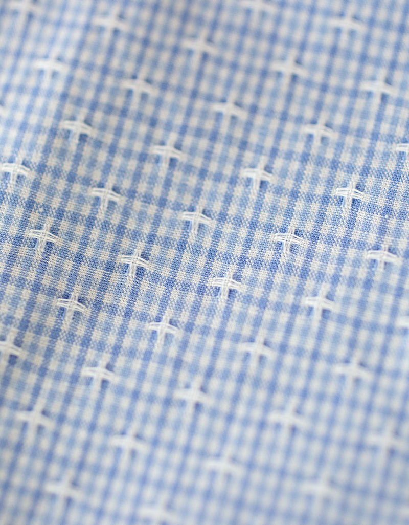 Maxwell in Light Blue Textured Plaid Shirt