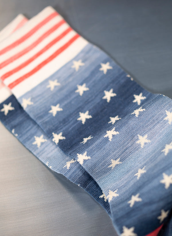 detailed close up image of Americana Sock-Space Dye Stars