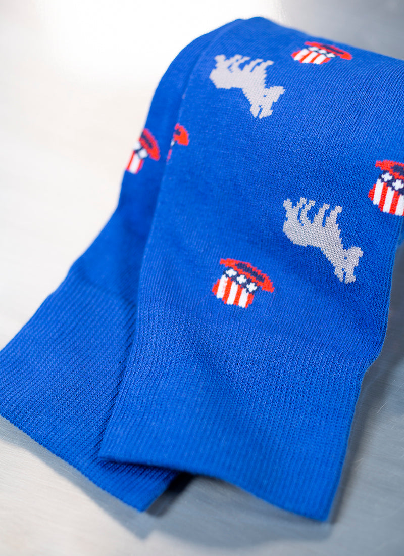 Detailed Americana Sock-Blue Donkey