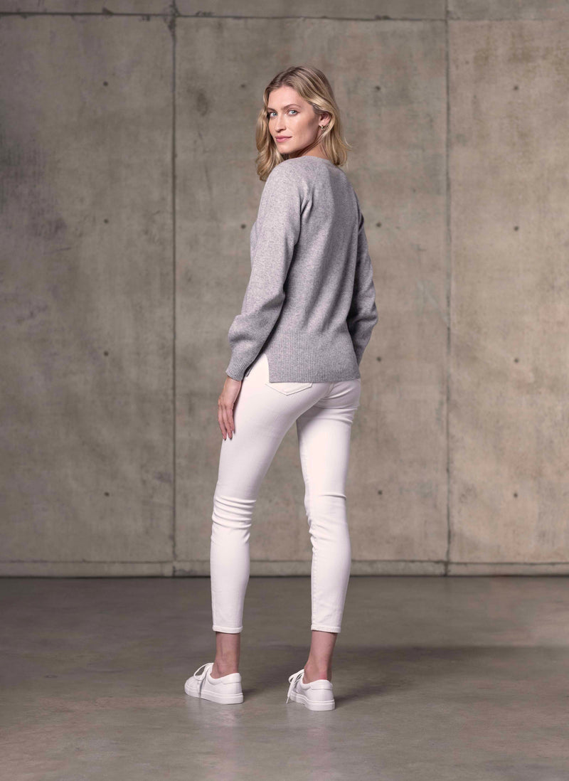 Women's Light Grey Cashmere Sweater