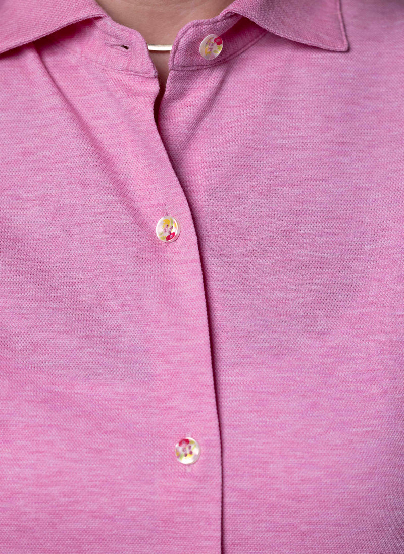 Women's Knitted Shirt with floral buttons