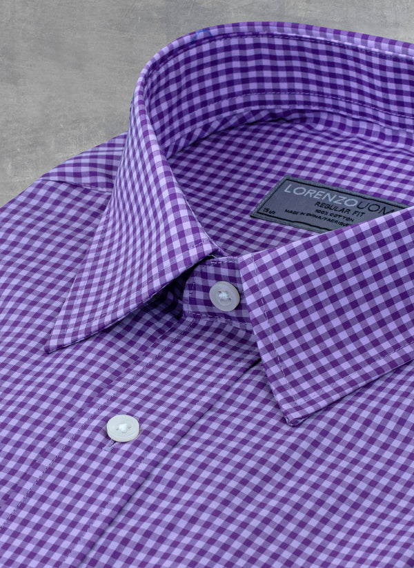 men's purple gingham dress shirt Custom Men's Purple Gingham Shirt Luxire Custom Clothing