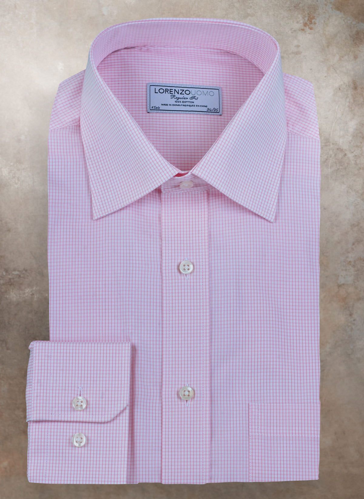 William Fullest Fit Shirt in Light Pink and White Check – Lorenzo Uomo