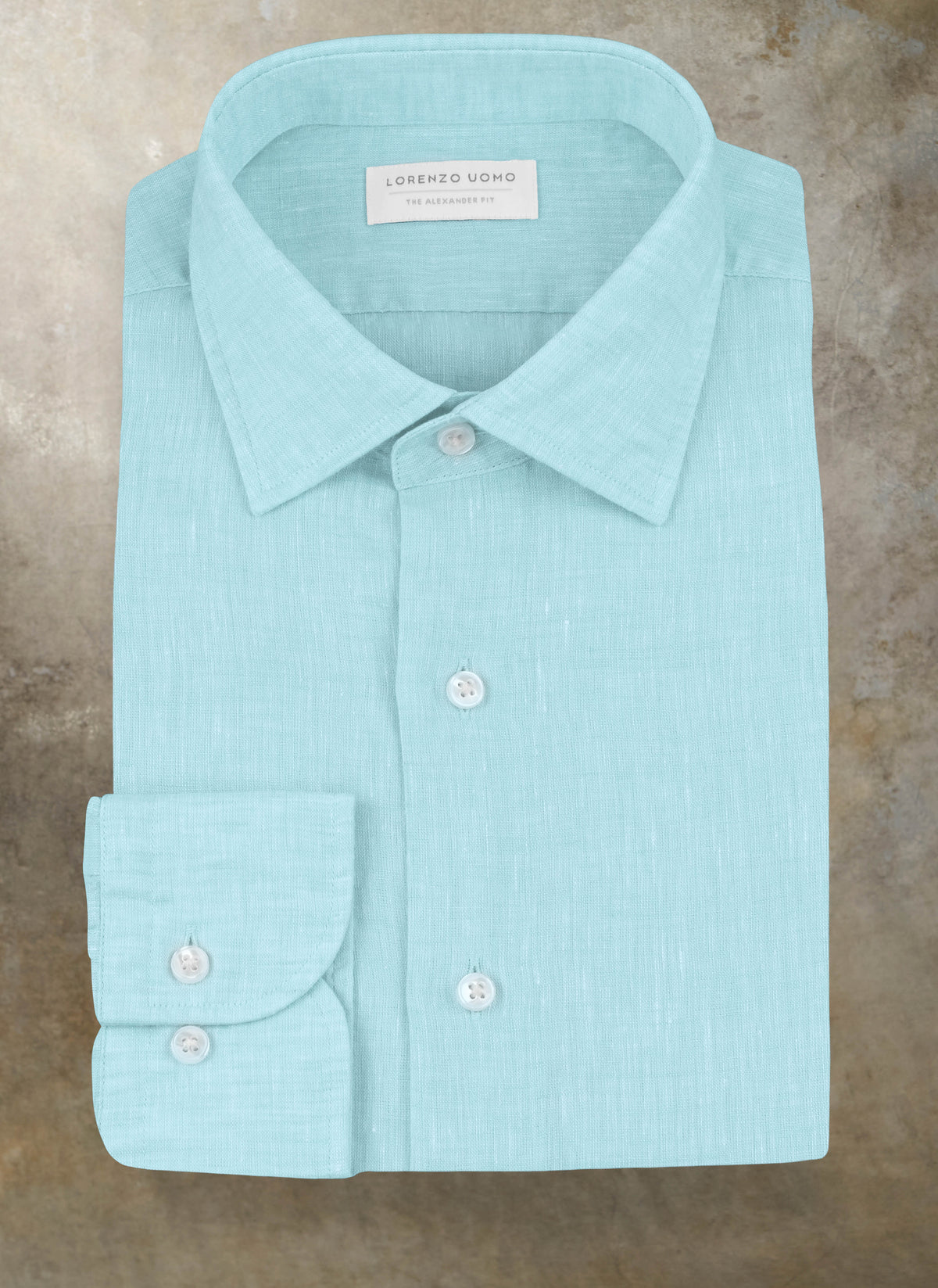 lorenzo uomo trim fit dress shirt Alexander in Blue Solid Shirt 17 34/35