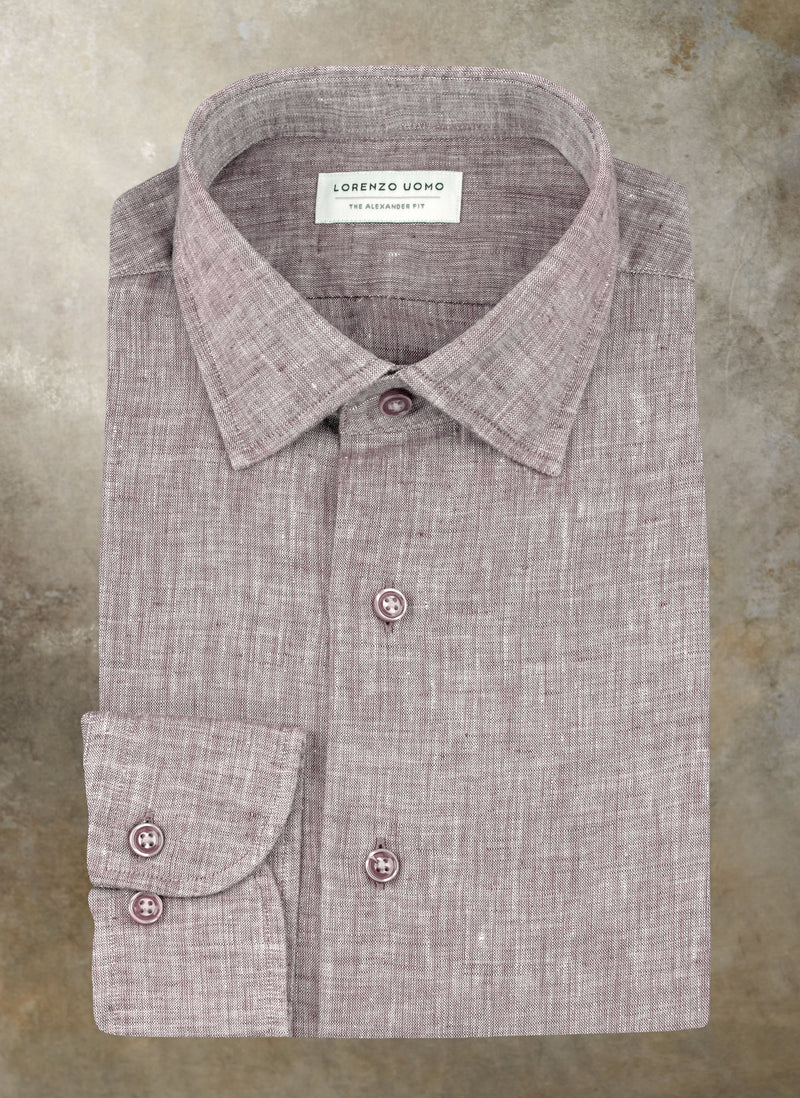Alexander in Light Brown Linen Shirt, 16.5 34/35 Alexander in Light Brown Linen Shirt, 16.5 34/35