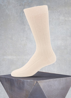 cashmere rib sock in ivory