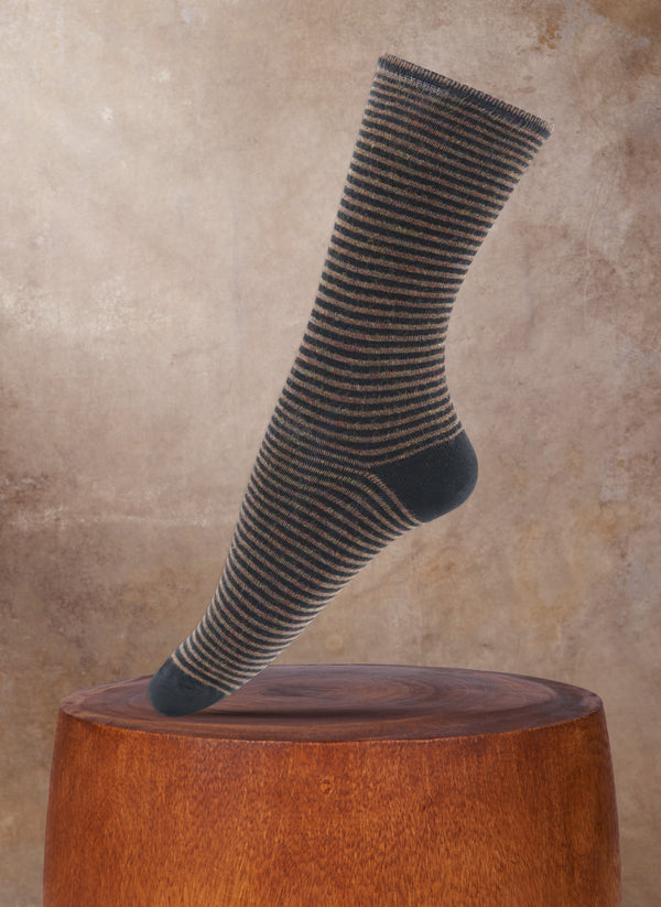 Women's Thin Stripe Sock in Brown