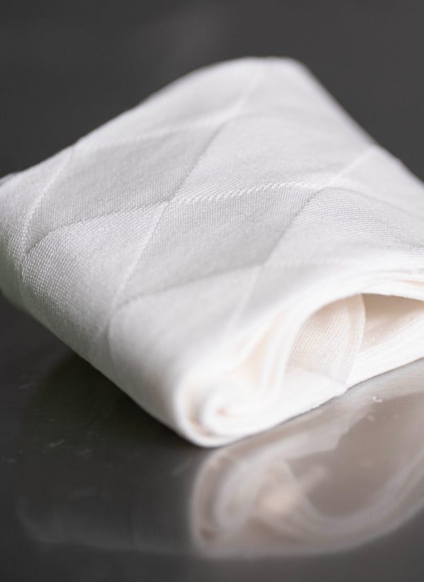 Mercerized Cotton Diamond Sock in White