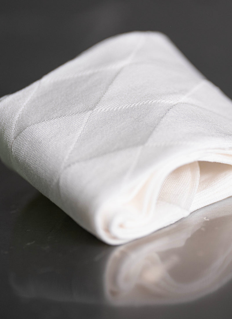 Mercerized Cotton Diamond Sock in White