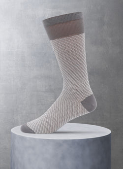 Chevron Pattern Sock in Dove Grey