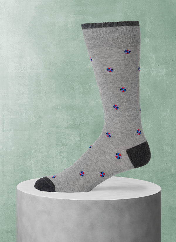 Mini Pin Wheel Sock in Light Grey