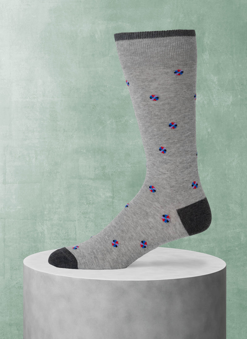 Mini Pin Wheel Sock in Light Grey