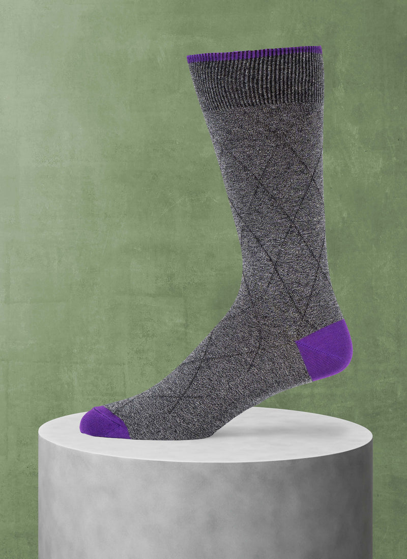 Diamond Stitch Sock in Black