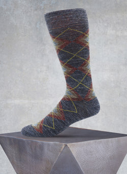 Pigmento Argyle Sock in Denim